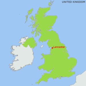 Map showing Lancaster, United Kingdom